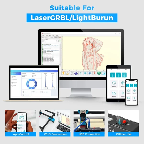 A40efc81572854cb1a6d217d3e4ba8707k.webp Twotrees TTS-55 Laser Engraving Cutting Machine For Wood/Leather/Metal/Acrylic Laser Machine Laser 3D Printer 40W/80W