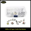 250Pcs 10-Types Tactile Push Button Switch Car Remote Control Keys Button Touch Microswitch