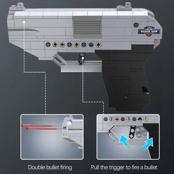 Cada Double-barreled Pistol Gun Military WW2 Weapon Building Blocks City Police SWAT Bricks Gifts Toys for Children
