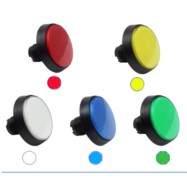Arcade Button 5 Colors LED Light Lamp 60MM 45MM Big Round Arcade Video Game Player Push Button Switch