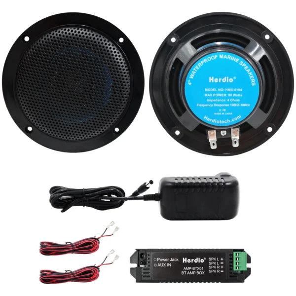Hb38608ca4a6748a795ccf9064bee4957L.webp Herdio 2PCS 4 Inch Ceiling Bluetooth Speaker Kit Water Resistant 160W Marine Speakers For Bathroom Kitchen Home Outdoor Camper