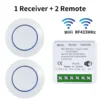 Tuya WiFi Smart Switch Smart Life APP Relay Receiver Alexa Google Home Voice Control 433Mhz Wireless Round Button Remote Control