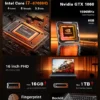 ACEKAMAS 16" Gaming Laptop Computer Core i7 6700HQ GTX 1060 Windows 11 Pro IPS 1920*1200 16GB DDR4 1TB SSD Notebook PC Laptops