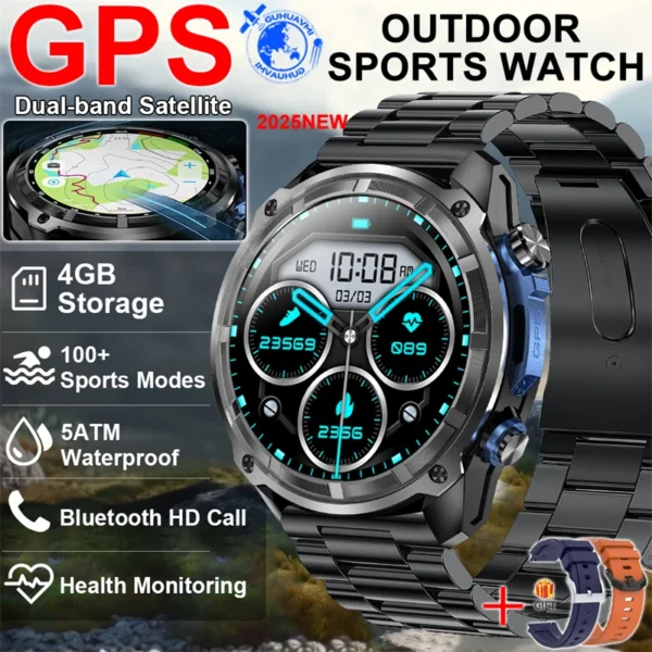 S08892904313c45c69b73964b00cadd1f3-2.webp 2025 New Outdoor GPS Smart Watch 3ATM Waterproof Swim Watches Men Sapphire Glass Screen GPS Map Sports Smartwatch 860MAH Battery
