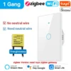 TNCE Tuya US Switch wifi zigbee, 1/2/3/4 gang, No-Neutral/Wire LED light control Wall Button, smart voice with Alexa Google Home