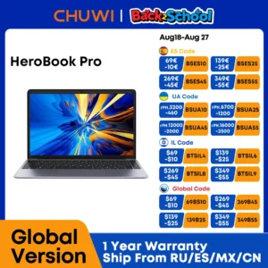 CHUWI 15.6" HeroBook Plus Chuwi 14.1" HeroBook Pro Laptop Intel N4020 8GB RAM 256GB SSD 1920*1080P Computer Windows 11 Laptops