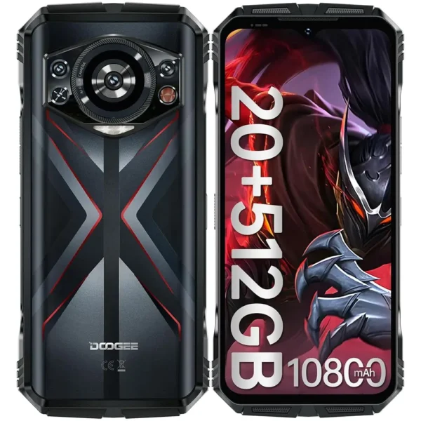 DOOGEE S118 Android14 Rugged Shockproof Smartphone,20GB+512GB,10800mAh/33W,6.58"120Hz,50MP+12MP Night Vision/G99/4G Dual SIM/NFC