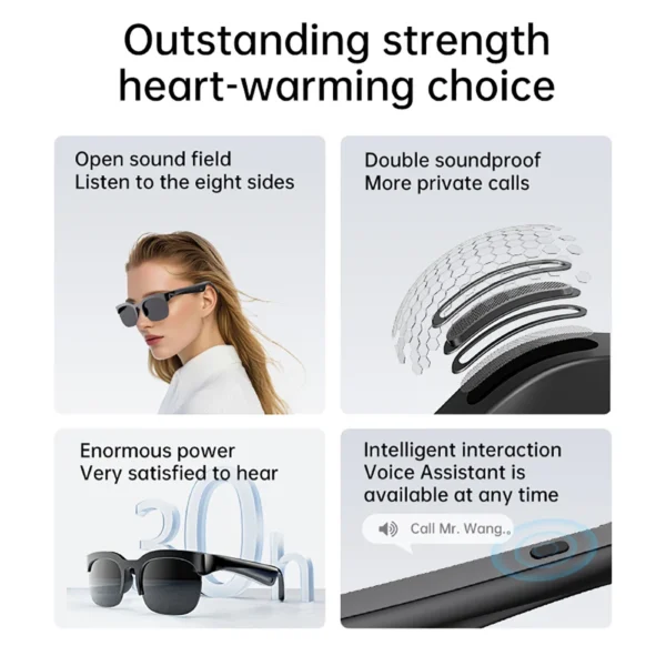 S0bdc9dd52d90419ca371cb4d8e6b3473D.webp Smart Glasses Wireless Bluetooth 6.0 Stereo Headphones Call Music Outdoor Cycling Sunglasses Voice Control HIFI Anti-UV Glasses