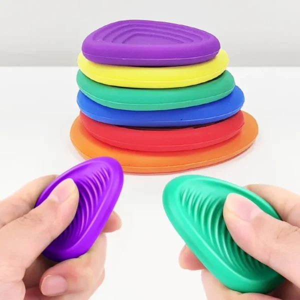 Fidget Toys Adults Sensory Silicone Stone 6 Pack Textured for Autism Kids Calming Down Fidget Stress Relief Toys