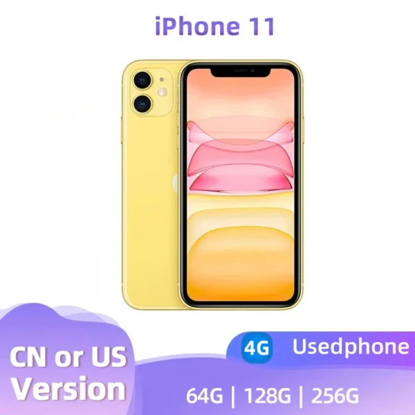 Apple iPhone 11 Original iOS Mobile Phone 6.1inch A13 Bionic 4GB RAM 64GB/128GB/256GB ROM Hexa Core 12MP NFC 4G LTE used phone