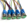 5 pcs Metal Push Button Switch 12v 16mm 19mm 22mm Ring Lamp Power Symbol Waterproof LED Light Self lock reset with connector 220