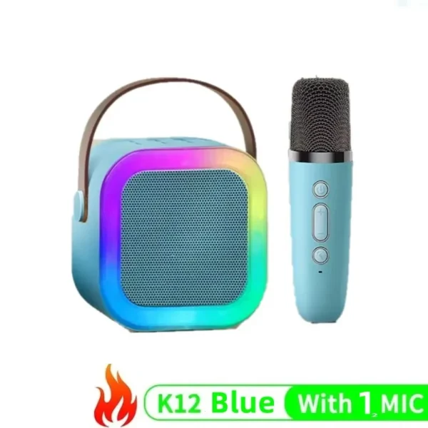 Bluetooth K12 Karaoke Machine Portable  5.3 PA Speaker System with 1-2 Wireless Microphones Home Family Singing Children's Gifts