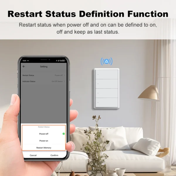 Tuya Matter WiFi Smart Push Button Switch 1-4 Gang US No Neutral Wire Homekit Siri Voice Control Automation Alexa Google Home