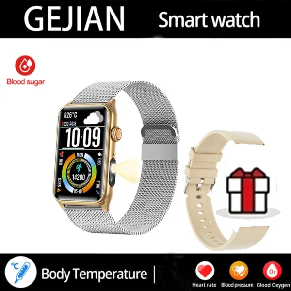 2025 New Smart Watch Men LED Bluetooth Call Sports Men's Smartwatch Heart Rate Health Temperature Monitoring Women Smart Watches
