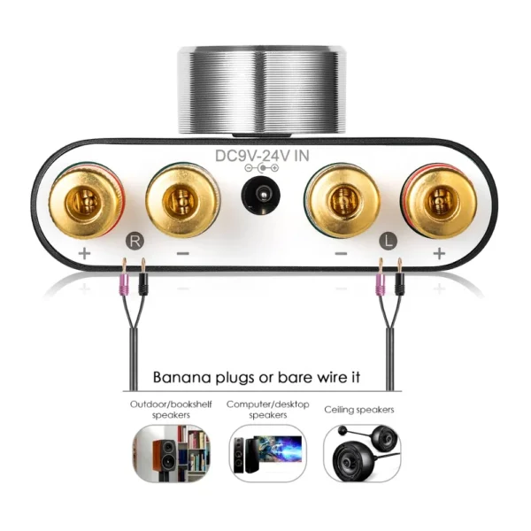 Woopker Digital Audio Amplifier HiFi Sound Amplifier TPA3116 Receiver Bluetooth 5.0 Car Mini Home Theater Sound System 50W*2