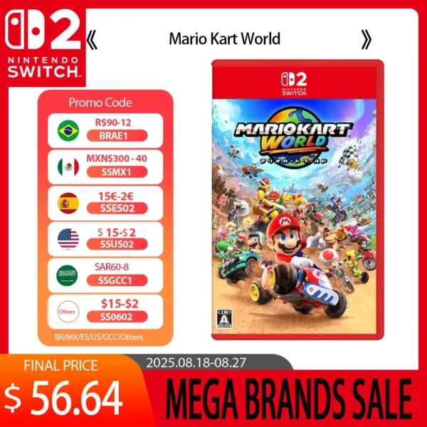 Nintendo Switch 2 Game Deals - Mario Kart World -  Games Adventure Action and RPG Genre Switch 2 Edition