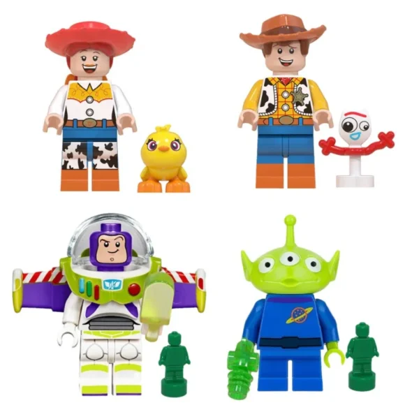 Cartoon Anime Characters Toy Story Buzz Lightyear Woody Jessie Alien Model Building Blocks Enlighten Action Figure Toys Children