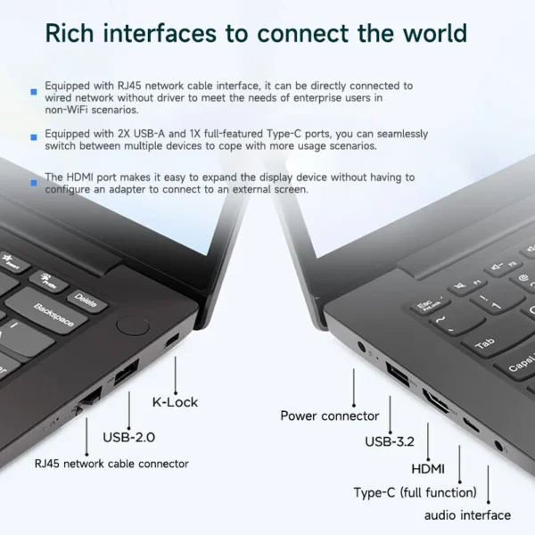 Lenovo Laptop Lenovo V14 14″ Screen Intel N4500/I3-1115G4/I5-13420H 8G/16G DDR4 RAM 256GB/512GB/1TB SSD Notabook PC