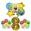 SpongeBob Birthday Party Decoration Aluminum Foil Balloon For Kid Event Supplies Disposable Tableware Banner Backdrop Gift