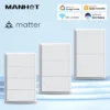 Tuya Matter WiFi Smart Push Button Switch 1-4 Gang US No Neutral Wire Homekit Siri Voice Control Automation Alexa Google Home