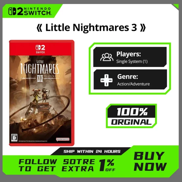 Little Nightmares 3 - Nintendo Switch 2 Game Deals 100% Original Game Card Cartridge Physical Card Nintendo Switch 2 Console