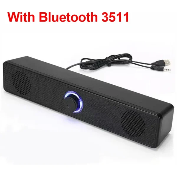 PC Soundbar Wired and Wireless Bluetooth Speaker USB Powered Soundbar for TV Pc Laptop Gaming Home Theater Surround Audio System