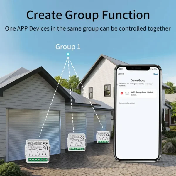 100-240V Tuya Zigbee WiFi Gate Opener Module Smart Garage Door Controller Switch Smart Life App Remote Control Alexa Google Home