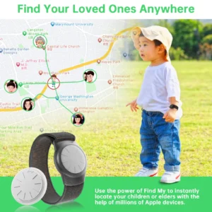 S1ea848a5c07544f492e336f7912f80b8H.webp GPS Tracker for Kids (iOS only)Teen,Special Needs, Elderly,Real-Time Kids Tracker Watch Band Works with Find My (iOS Only) APP