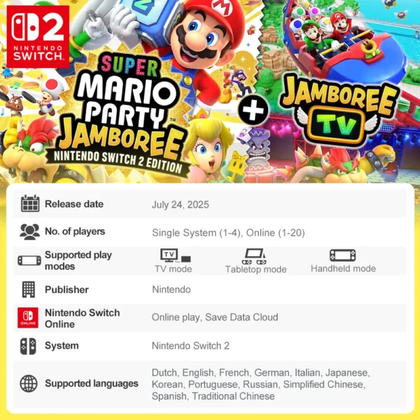 Nintendo Switch 2 Super Mario Party Jamboree+Jamboree TV Juegos Games Deals 100% Official Physical Game Card Multiplayer Game