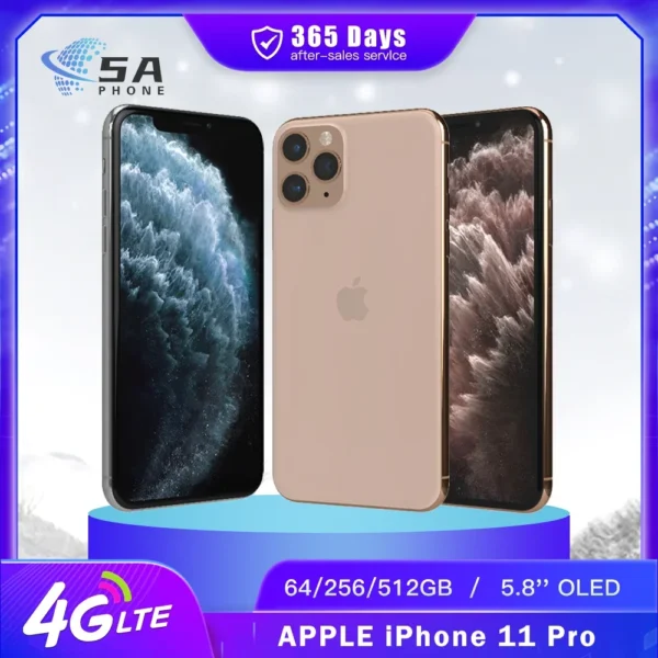 Original Apple iPhone 11 Pro 4G LTE Mobile Phone NFC 64/256/512GB Face ID 5.8" 12MP 4K@60fps A13 Bionic Hexa-Core IOS 11 pro