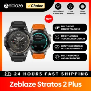 S1f1859aee0634e81ac62236a506514b8P.webp New Zeblaze Stratos 2 Plus GPS Smart Watch 1.43'' AMOLED Display Compass Barometric Altimeter Bluetooth Phone Calls Smartwatch