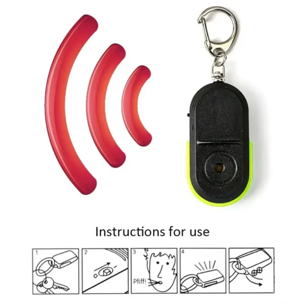 S1f262a7de2264a80b077de8c57f32c29p.webp Wireless 10m Anti-Lost Alarm Key Finder Locator Keychain Whistle Sound With LED Light Mini Anti Lost Key Finder