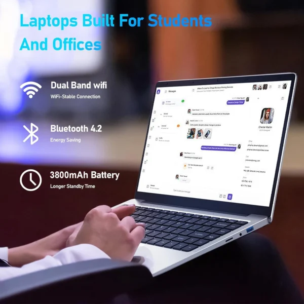 TOPOSH 14" FHD Laptop 8G DDR4 256G SSD Quad Core Intel N4120 Windows 11 Office Notebook Computer Portable N4020 Learing Netbook