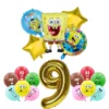 SpongeBob Birthday Party Decoration Aluminum Foil Balloon For Kid Event Supplies Disposable Tableware Banner Backdrop Gift