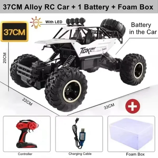 RC Off Road Cars 1:12/16 4WD 20KM/H High-Speed Remote Control Car 2.4G with LED Lights Monster Truck Ideal Outdoor Vehicle Gifts