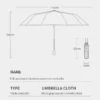 Xiaomi 12 Bone Solid Color Automatic Umbrella Light Collapsible Large Size Sunshade Uv Protection
