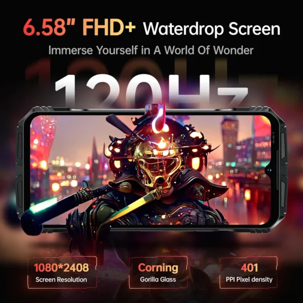 DOOGEE S118 Android14 Rugged Shockproof Smartphone,20GB+512GB,10800mAh/33W,6.58"120Hz,50MP+12MP Night Vision/G99/4G Dual SIM/NFC