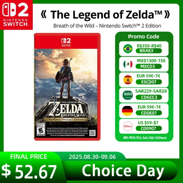 Nintendo Switch 2 The Legend of Zelda: Breath of the Wild Juegos Games Deals 100% Official Physical Game Card Action Genre Game