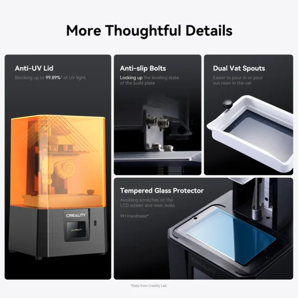 Creality HALOT R6 2K Resin 3D Printer Compact & Easy for Newbies 60mm/h Printing Speed 130*82*160mm Build Volume LCD Printer