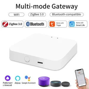 Tuya WiFi Smart Wireless Multi Mode Gateway ZigBee Bluetooth Gateway Hub Smart Life Voice Control Works with Alexa Google Home