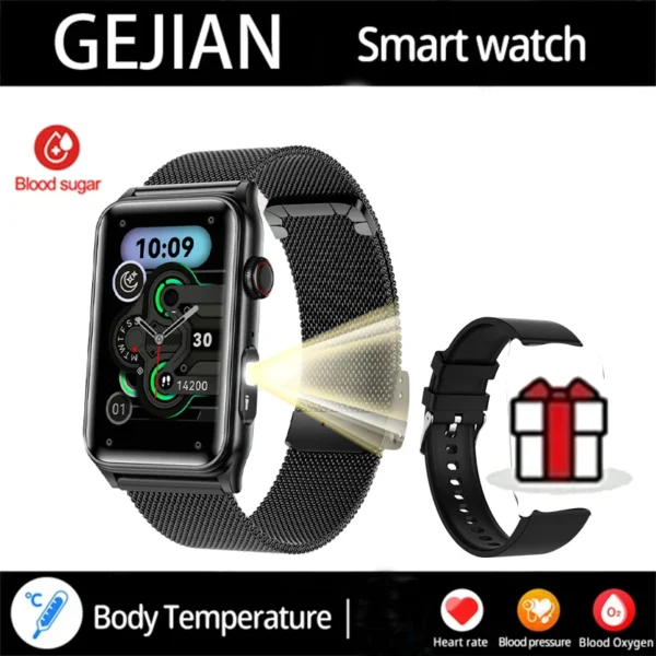 2025 New Smart Watch Men LED Bluetooth Call Sports Men's Smartwatch Heart Rate Health Temperature Monitoring Women Smart Watches