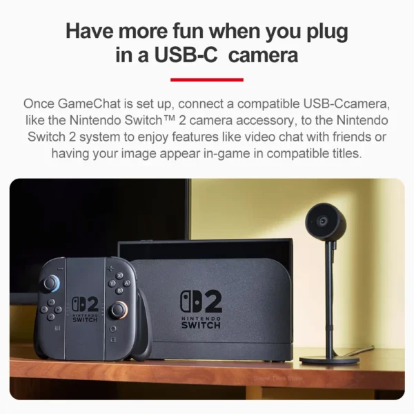 Nintendo Switch 2 Camera Nintendo Switch 2 Accesorios USB-C Wired Camera with Wide-angle Lens and Highly Sensitive Image Sensor