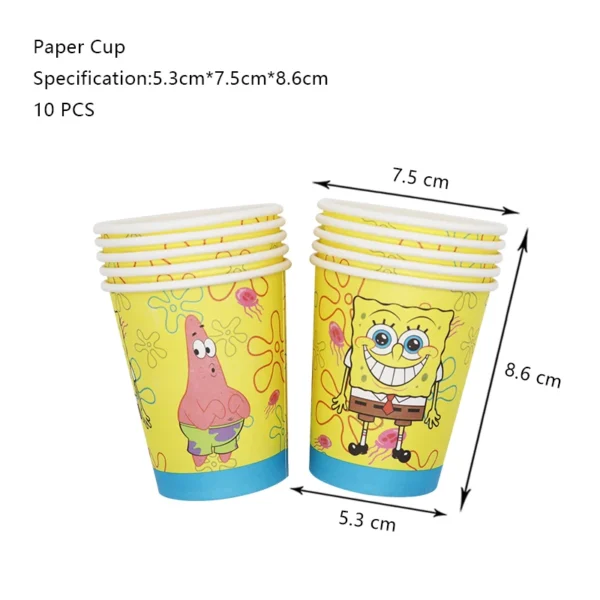 SpongeBob Birthday Party Decoration Aluminum Foil Balloon For Kid Event Supplies Disposable Tableware Banner Backdrop Gift