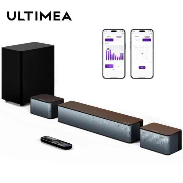 ULTIMEA 320W 5.1 Soundbar with Wireless Subwoofer & 2 Surround Speakers, 3D Surround Sound System Home Theater, APP Control