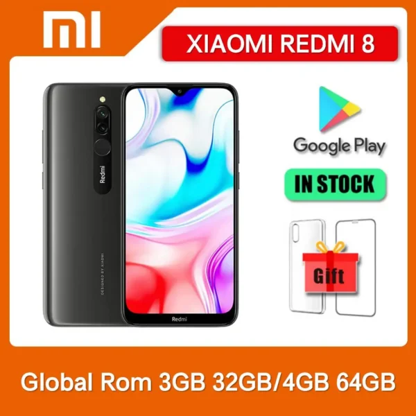 S2d24d443b06a41d6a9c45fd63455d14ev.webp Original Xiaomi Redmi 8 Dual SIM 12MP+2MP+8MP 3GB+32GB 4GB+64GB Smartphone 6.22'' Snapdragon 439 Octa-Core 4G LTE Mobile Phone