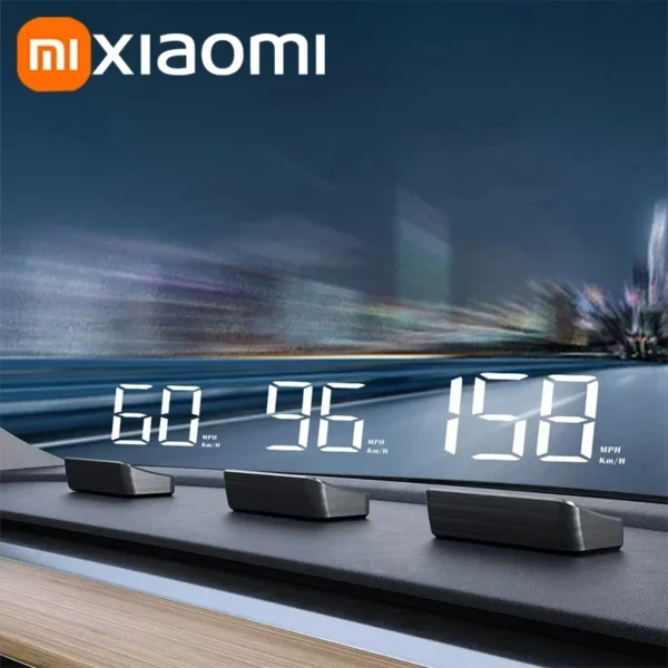 Xiaomi In-vehicle Speedometer HUD Head Up Speed Mete Display Digital GPS Compass Multifunctional Car Windshield Projector NEW