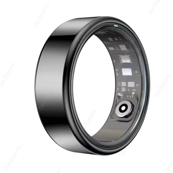 R09 Smart Ring Men Women with Charging Case,Heart Rate Blood Oxygen,Skin Temperature Monitor,5ATM Waterproof For Android iOS