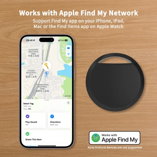 Mini GPS Tracker Works With Apple Find My APP MFI Smart Tag Key Finder Anti Lose Global Locator For Wallet Car Luggage Pet Tag