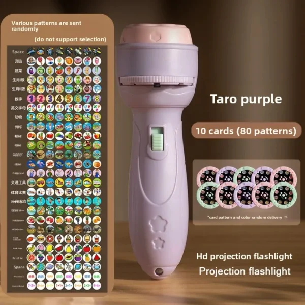 3-10 Cards Christmas Cartoon Projection Flashlight  Creative Children Flashlight Toy Projector Baby Toys Bedtime Story Book Toy