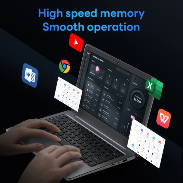 BYONE 11.6 Inch Mini Laptop Intel N4000 Cheap laptop 8GB RAM 256GB SSD Student Office Small Portable Netbook With WIFI Bluetooth